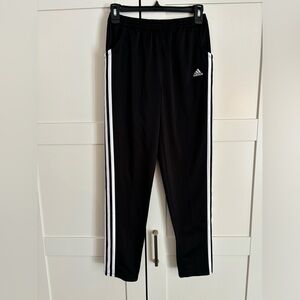 Youth XL Adidas Track Pants Black & White Stripe Soccer Athletic Pants